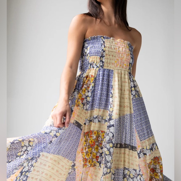 NATURAL LIFE Laurel Convertible Maxi Skirt Mini Dress Smocked Waistband Lined - Picture 1 of 15